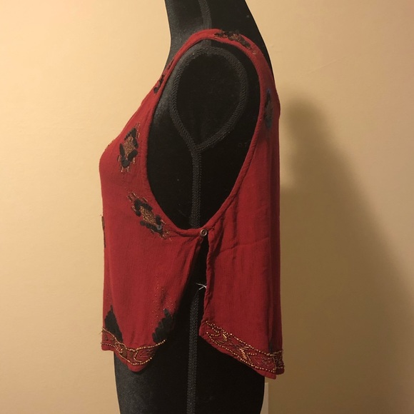 Coachella Chic! S Beaded Free People Tank - Picture 4 of 6